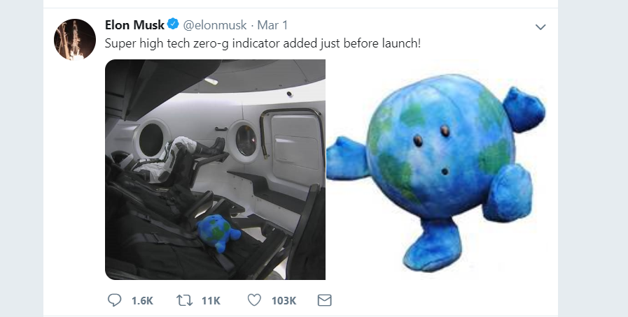 Tweet zakladatele společnosti SpaceX před startem.