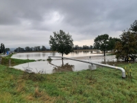 Vylitá říčka Oskava v Benátkách, místní části Štěpánova