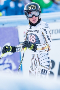 Ester Ledecká během závodu v Ga-Pa