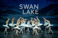 Příchod labutí, snímek scény z Labutího jezera v podání souboru Royal Moscow Ballet