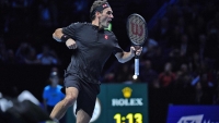 Vítězná radost Rogera Federera.