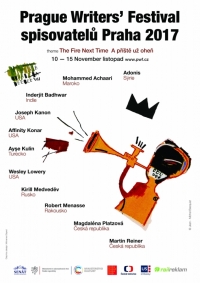 Oficiální plakát letošního Festivalu spisovatelů Praha 2017