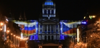 Videomapping promítaný na Národním muzeu.