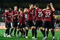 AC Sparta Praha se raduje ze vstřelené branky do sítě Opavy