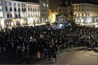 Demonstrace na Horním náměstí v Olomouci