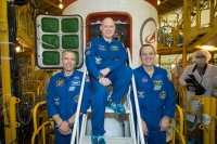 Zleva: Andrew Feustel, Oleg Artěmjev a Richard Arnold