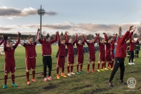 Sparťané slaví triumf s fanoušky