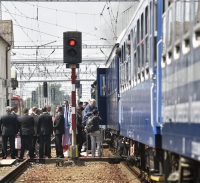 Prezident nastupuje do vlaku