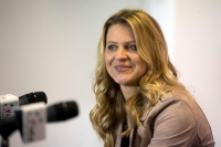 Lucie Šafářová na tiskové konferenci