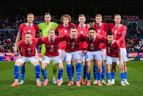 Čeští fotbalisté před zápasem s Faerskými ostrovy