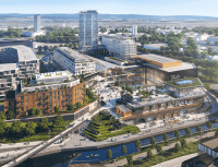 Vizualizace popdoby nové čtvrti Šantovka district