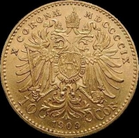Rakouská desetikoruna z roku 1909