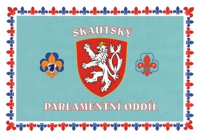 Líc vlajky Skautského parlamentního oddílu
