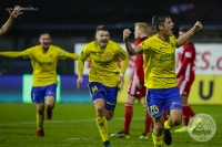 Radost zlínských hráčů po Kolářově brance