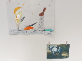 Zajíc a malovaná kráva - titulní dílo výstavy