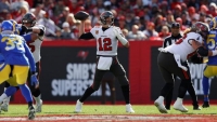 Tom Brady při svém „posledním” touchdownu v dresu Buccaneers