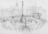 Vizualizace návrhu letošního uspořádání prostoru pro adventní čas na jihlavském náměstí.